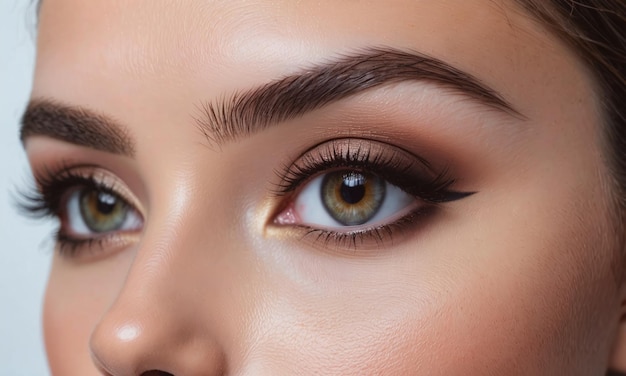 Close up photo of womans eyes with natural make up