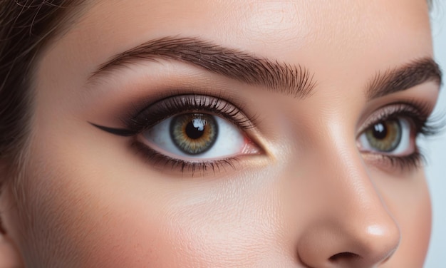 Close up photo of womans eyes with natural make up