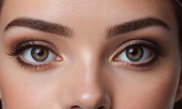 Close up photo of womans eyes with natural make up