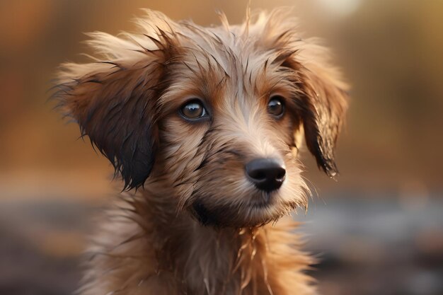 Close Up Photos Selective Focus Photo Of LongCoated Brown Puppy