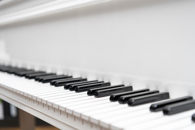 Close up of piano keys