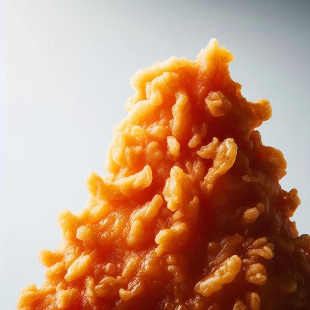 a close up of a piece of food with a background of white background