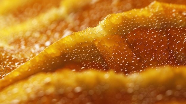 a close up of a piece of food with a yellow background