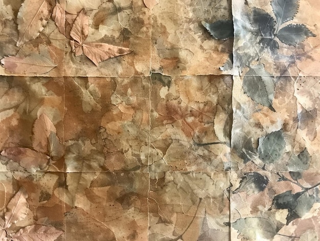 a close up of a piece of paper with a bunch of leaves on it generative ai