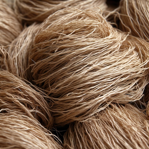 Close up of a pile of brown rope as a texture or background