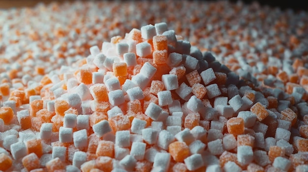 Photo a close up of a pile of candy cubes