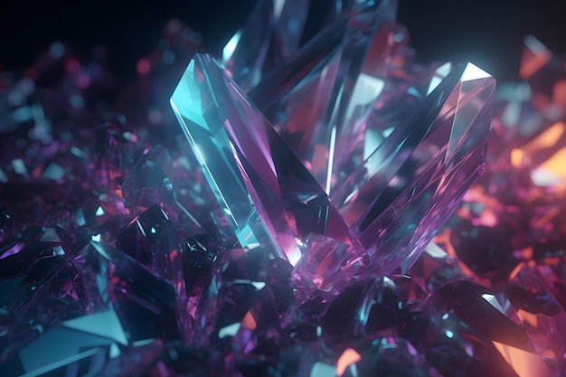 A close up of a pile of crystals