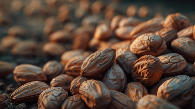 A close up of a pile of nuts with some of them being almonds