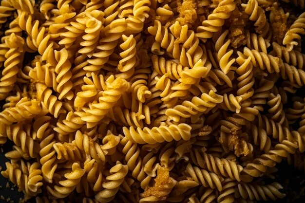 A close up of a pile of pasta with the word macaroni on it