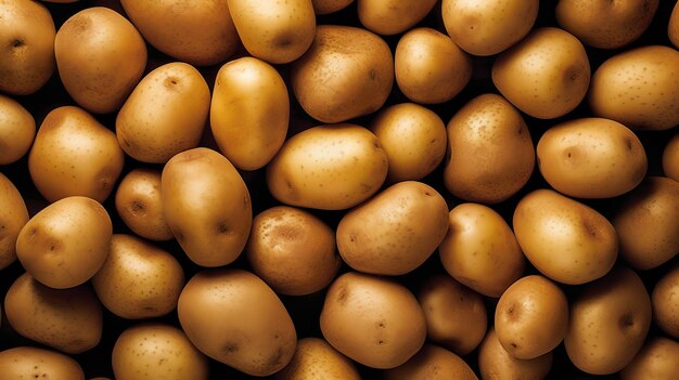 A close up of a pile of potatoes