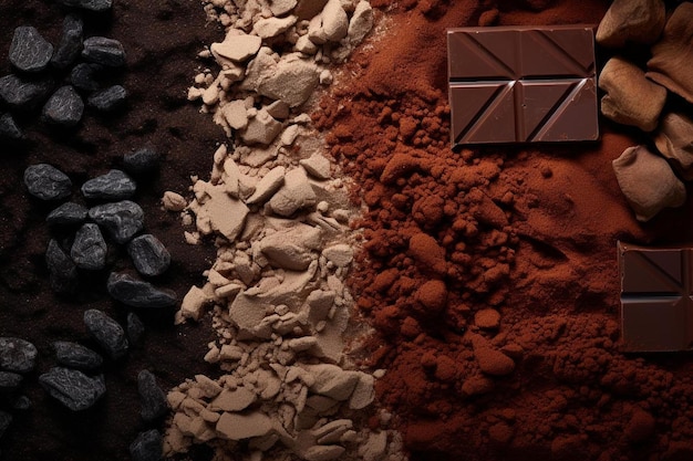 a close up of a pile of rocks and dirt