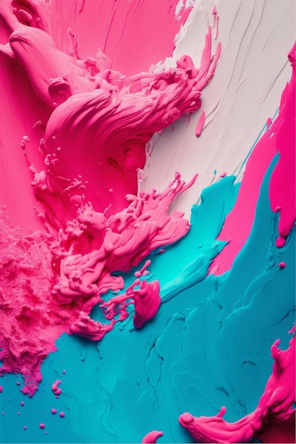 Close up of a pink and blue painting generative ai