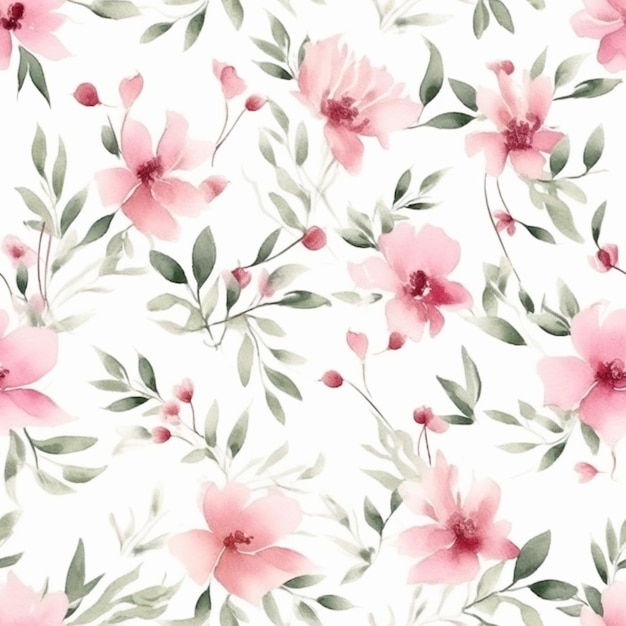 A close up of a pink flower pattern on a white background generative ai