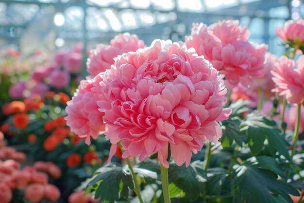 Photo a close up of a pink flower