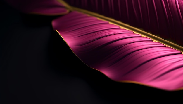 Photo a close up of a pink leaf with the word banana on it