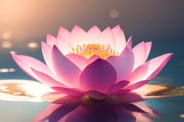 Close up of pink lotus flower isolated on background