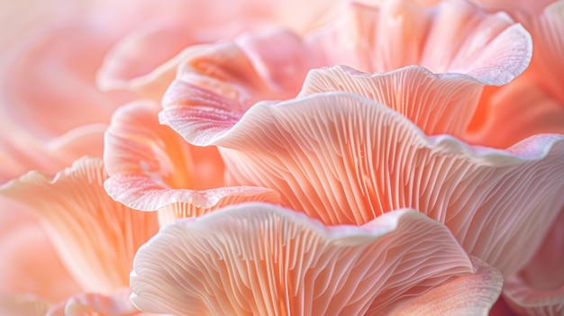 Photo a close up of a pink mushroom with a fuzzy texture