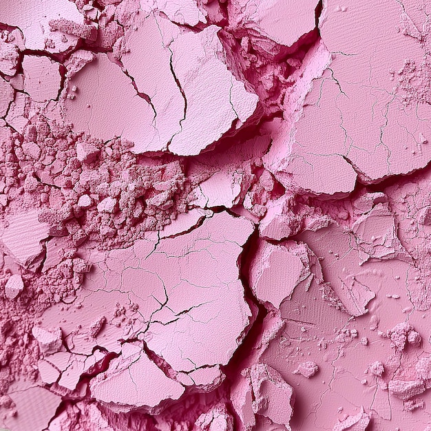 A close up of a pink paint smeared on a wall