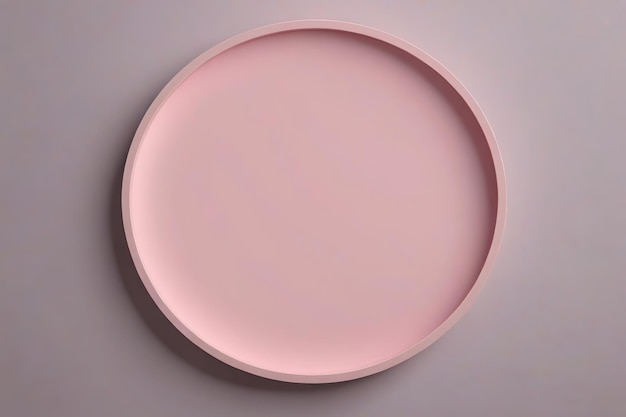 Photo a close up of a pink plate on a gray surface