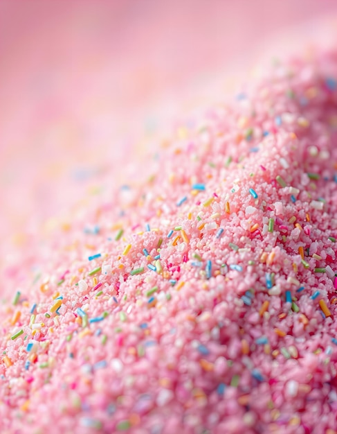 Photo a close up of a pink sprinkle covered in sprinkles