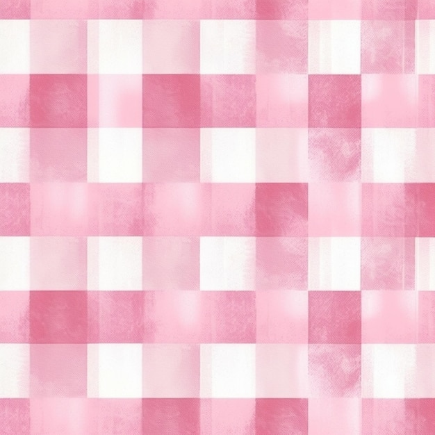 Photo a close up of a pink and white checkered pattern generative ai