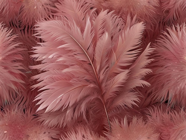 a close up of a pink and white feathered plant