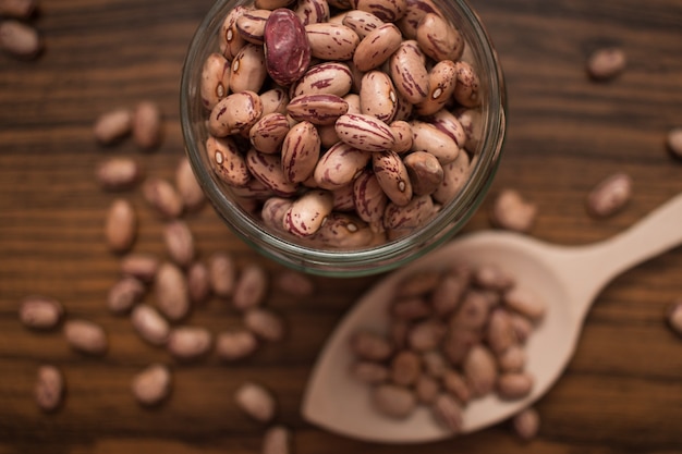 Close up pinto beans organic vegetable