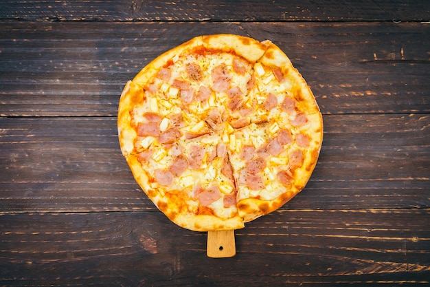 Close-up of pizza on table