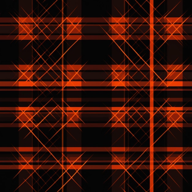 a close up of a plaid pattern with orange lights generative ai