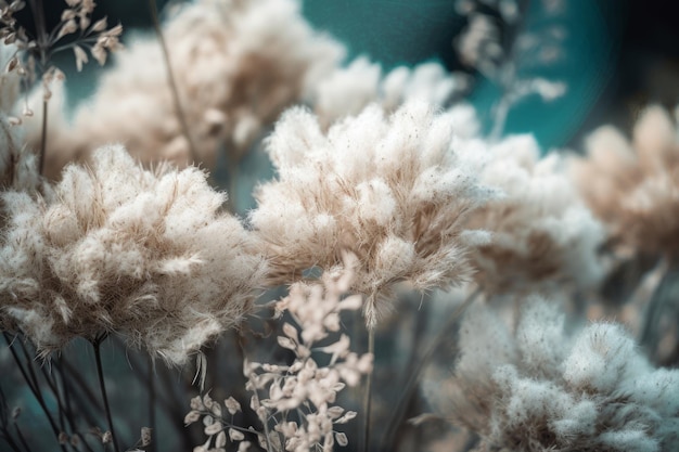 A close up of a plant with a blue background