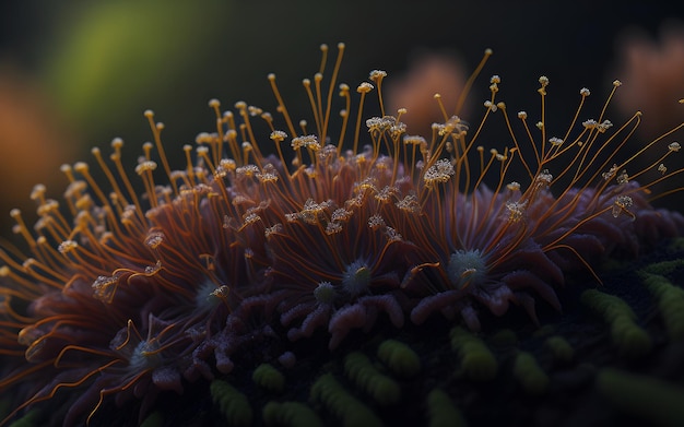 A close up of a plant with many small flowers