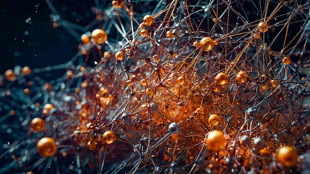 a close up of a plant with orange balls