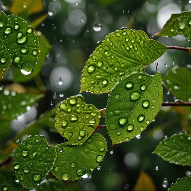 Photo a close up of a plant with water drops on it