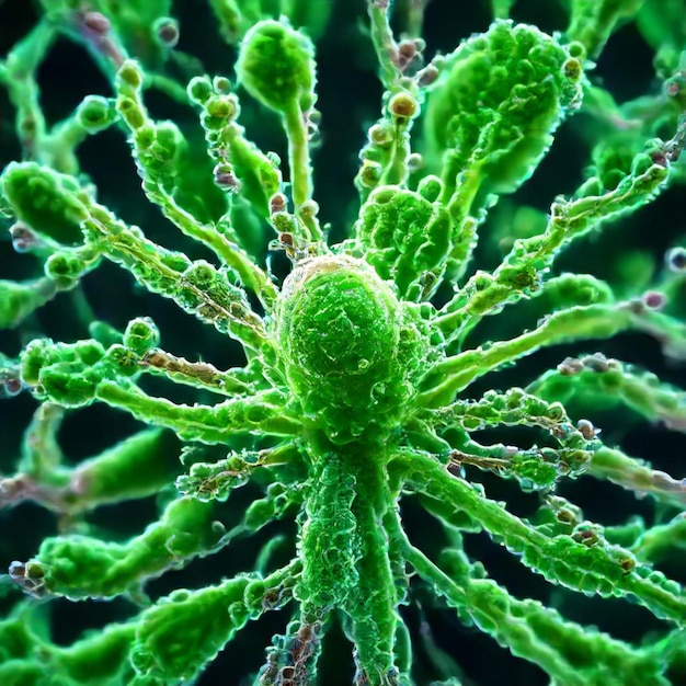 Photo a close up of a plant with water drops on it