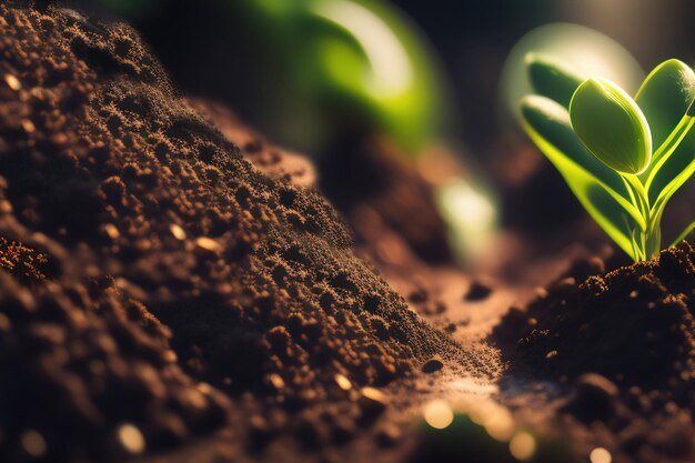 A close up of a plant with the word seed on it