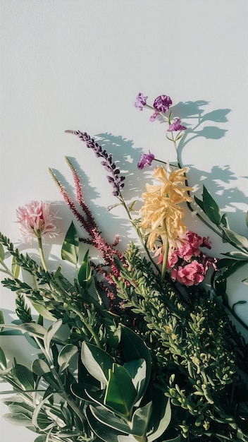 Close up of plants agnst white background