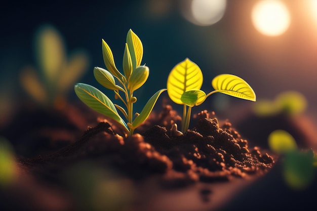 A close up of plants with the word plant on the bottom left