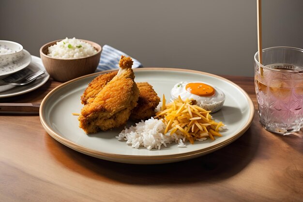 a close up of a plate of food on a table a picture grilled chicken