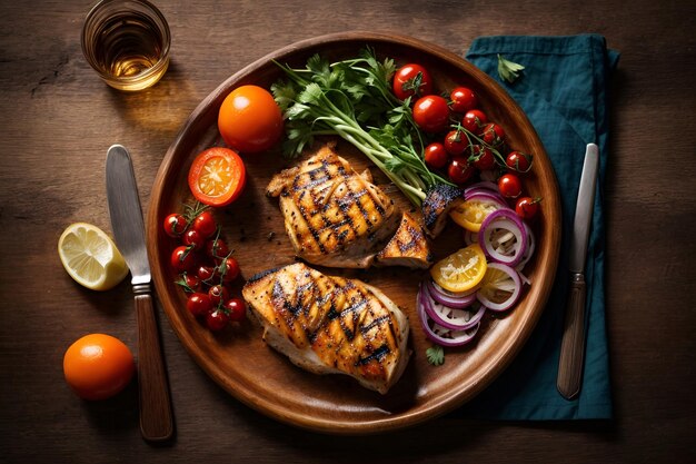 a close up of a plate of food on a table