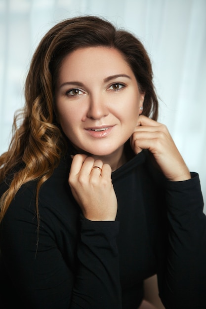 Close up portrait of a beautiful woman