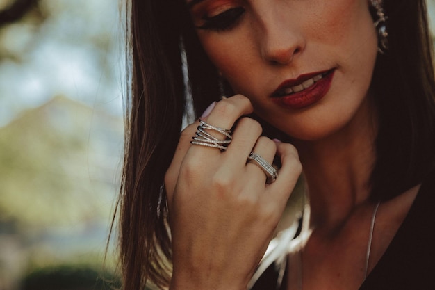 Close-up portrait of a beautiful young woman