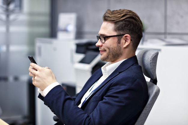 Close up portrait of businessman at workplace