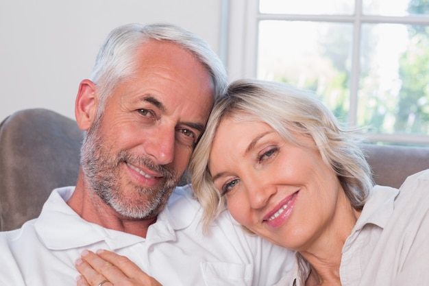 Close-up portrait of a happy mature couple