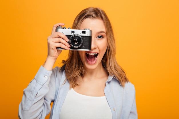 Close up portrait of a happy young girl