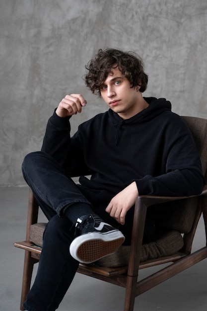 Close up portrait of man in shirt mockup