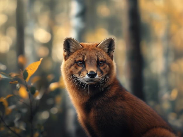 Close Up Portrait of Marten Pine Marten American Marten in Temperate Forest