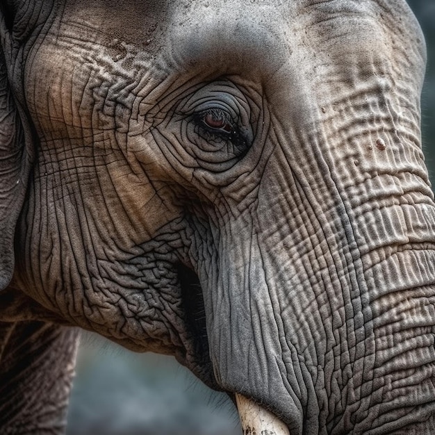 Close up portrait of pygmy elephant Generative AI