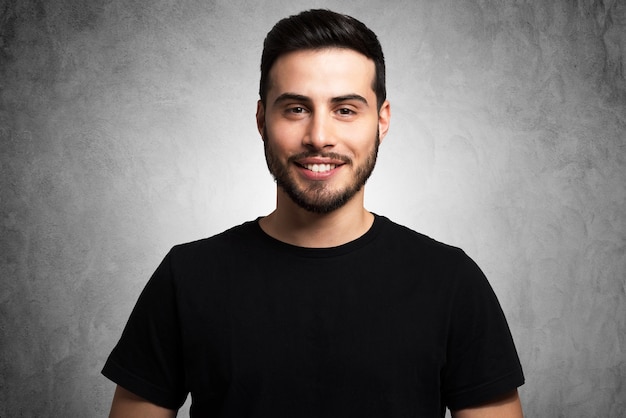 Close-up portrait of a smiling young man