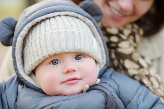 Close up portrait of sweet little baby boy