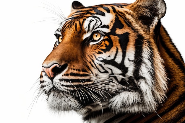 Close up portrait of a tiger39s face Generative AI